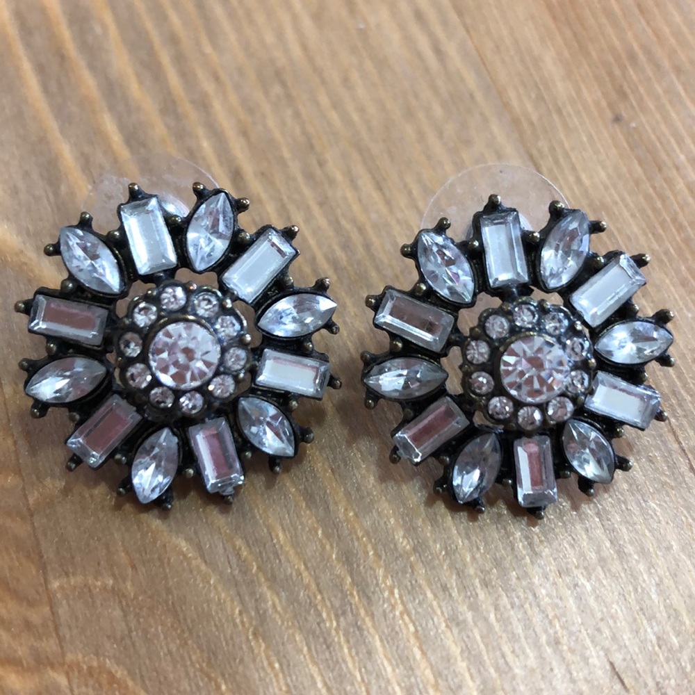 Bauble Bar White Crystal Earrings